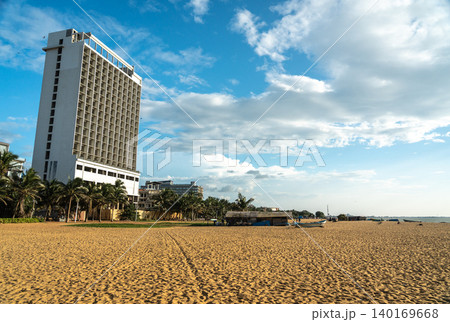 Unfinished hotel in Negombo, crisis in tourism symbol, editorial image 140169668