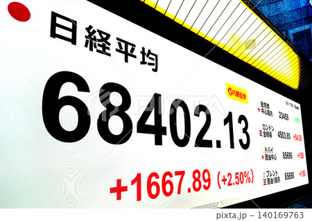 日本の東京都市景観初6万8000円台・6万8402円13銭株価/終値で史上最高値を更新=6月3日 日本の東京都市景観初6万8000円台・6万8402円13銭株価/終値で史上最高値を更新=6月3日 140169763