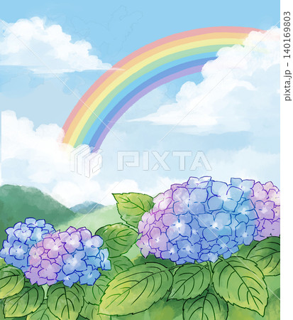 紫陽花と虹と紫陽花の壁紙 紫陽花と虹と紫陽花の壁紙 140169803