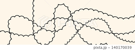 Chaotic line abstract pattern, wavy doodle thread vector background 140170039