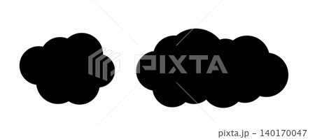 Black cloud icon, weather symbol 140170047