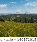Summer Chornohora massiv mountains scenery view from Sevenei hill (near Yablunytsia pass, Carpathians, Ukraine.) 140172015