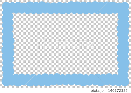 Fluffy sky-blue pastel frame, soft and cute hand-drawn style decorative frame, blue Fluffy sky-blue pastel frame, soft and cute hand-drawn style decorative frame, blue 140172325