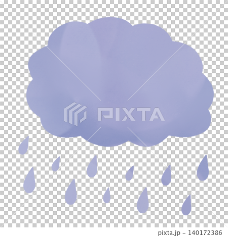 水彩風の雨雲と雨粒のイラスト素材 水彩風の雨雲と雨粒のイラスト素材 140172386