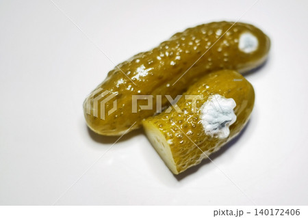 Spoiled Pickles with Mold. Food Safety, Fermentation, and Microbiology Concept 140172406