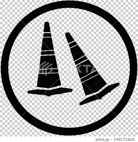 traffic cone icon in circle traffic cone icon in circle 140172628
