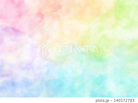 水彩風 パステルレインボー ゆめかわ 背景テクスチャ イラスト 水彩風 パステルレインボー ゆめかわ 背景テクスチャ イラスト 140172783