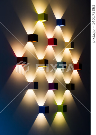 Colorful, creative wall installation lights Colorful, creative wall installation lights 140172863