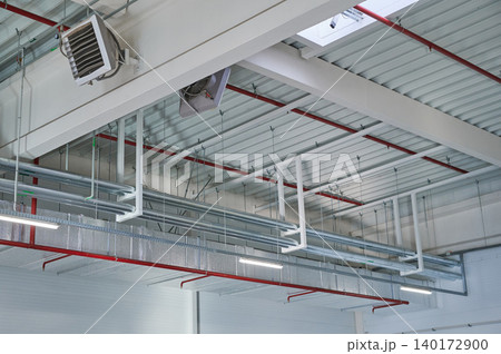 Modern industrial ceiling with detailed framework 140172900