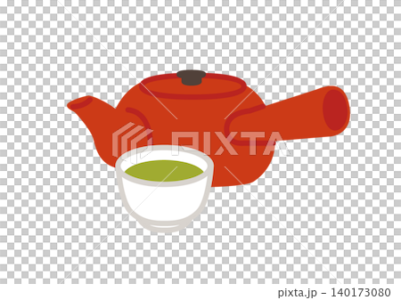 Green tea and teapot Green tea and teapot 140173080