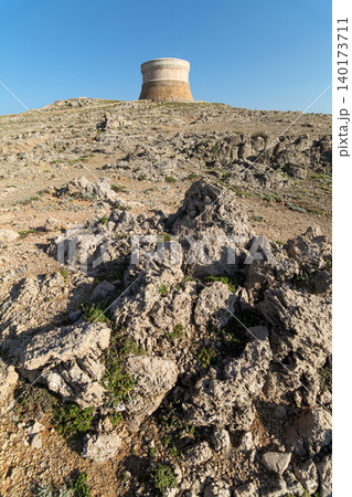 Defensive tower against pirates on a hill in the spanish island of Menorca Defensive tower against pirates on a hill in the spanish island of Menorca 140173711