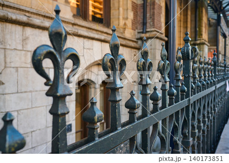 Elegant Iron Fence Designs Adding Charm to Amsterdam's Historic City Center Architecture in the Heart of Holland 140173851