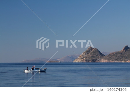 Seaside town of Turgutreis and spectacular sunsets Seaside town of Turgutreis and spectacular sunsets 140174303
