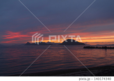 Seaside town of Turgutreis and spectacular sunsets Seaside town of Turgutreis and spectacular sunsets 140174340