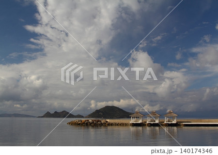 Seaside town of Turgutreis and spectacular sunsets 140174346