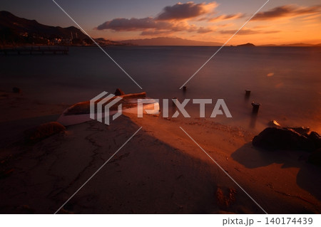 Seaside town of Turgutreis and spectacular sunsets Seaside town of Turgutreis and spectacular sunsets 140174439