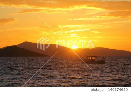 Seaside town of Turgutreis and spectacular sunsets Seaside town of Turgutreis and spectacular sunsets 140174620