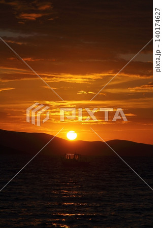 Seaside town of Turgutreis and spectacular sunsets Seaside town of Turgutreis and spectacular sunsets 140174627