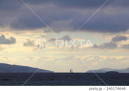 Seaside town of Turgutreis and spectacular sunsets Seaside town of Turgutreis and spectacular sunsets 140174646