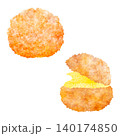 焼菓子_クッキーシュークリーム_カスタードクリーム_水彩タッチ 140174850