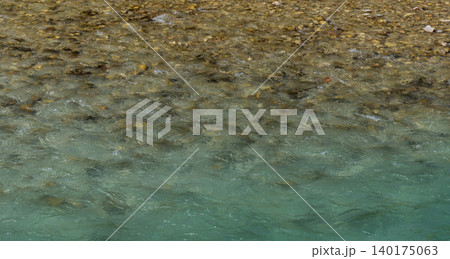 Clear Alpine River Water Texture with Natural Stones Clear Alpine River Water Texture with Natural Stones 140175063