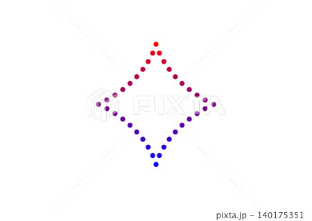 Minimal Abstract Dotted Diamond Shape With Red To Blue Gradient Minimal Abstract Dotted Diamond Shape With Red To Blue Gradient 140175351