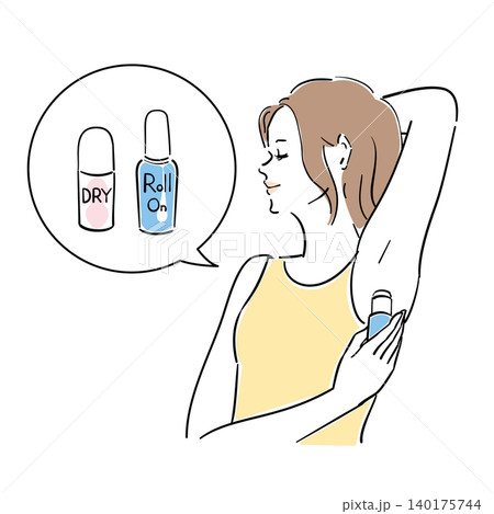 夏の発汗脇汗対策をする女性の表情 夏の発汗脇汗対策をする女性の表情 140175744