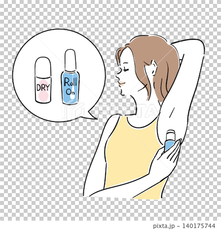 夏の発汗脇汗対策をする女性の表情 夏の発汗脇汗対策をする女性の表情 140175744