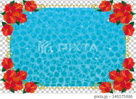 Vintage Calligraphy Style Frame Material 296 <Hibiscus Frame, Decorative Border, Decorative Frame, Flower, Tropical> Vintage Calligraphy Style Frame Material 296 <Hibiscus Frame, Decorative Border, Decorative Frame, Flower, Tropical> 140175886