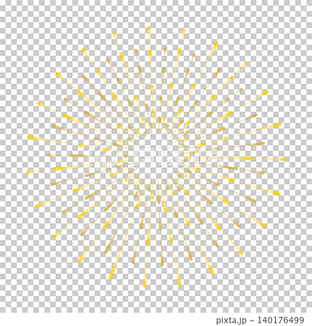 細い線が放射する金色の花火のような集中線のイラスト素材 細い線が放射する金色の花火のような集中線のイラスト素材 140176499