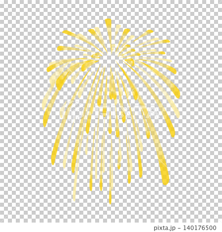 しだれ柳のような金色の花火イラスト素材 140176500
