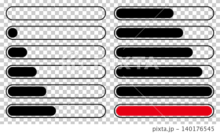 進捗率・パーセント表示用プログレスバーのベクターイラストセット 140176545