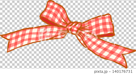 Cottagecore Red and White Mini Gingham Ribbon Bow Whimsical Hand Drawn Cottagecore Red and White Mini Gingham Ribbon Bow Whimsical Hand Drawn 140176731