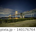 《瀬戸大橋》瀬戸大橋記念公園から見たライトアップされた瀬戸大橋 140176764