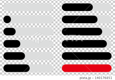 進捗率・パーセント表示用プログレスバーのベクターイラストセット 進捗率・パーセント表示用プログレスバーのベクターイラストセット 140176851