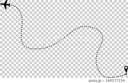 Airplane dotted line Airplane dotted line 140177154
