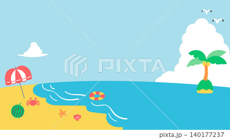夏の海の背景イラスト 140177237