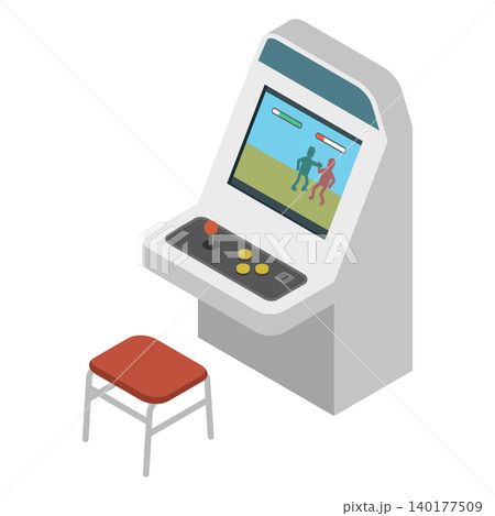 アイソメトリックイラスト:格闘アーケードゲーム機 アイソメトリックイラスト:格闘アーケードゲーム機 140177509