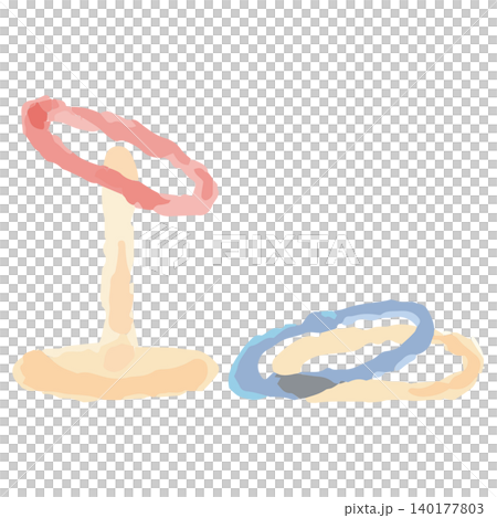水彩画風 輪投げゲーム 手書きイラスト素材 140177803