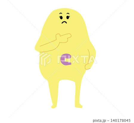 考えるビタミンCのキャラクター 主線なし 考えるビタミンCのキャラクター 主線なし 140178045