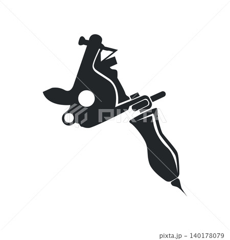 attoo Machine Logo Icon for Studio and Body Art Modern Design 140178079