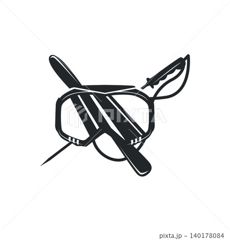Snowboarder Logo Minimalist Adventure Design Winter Sports Business 140178084