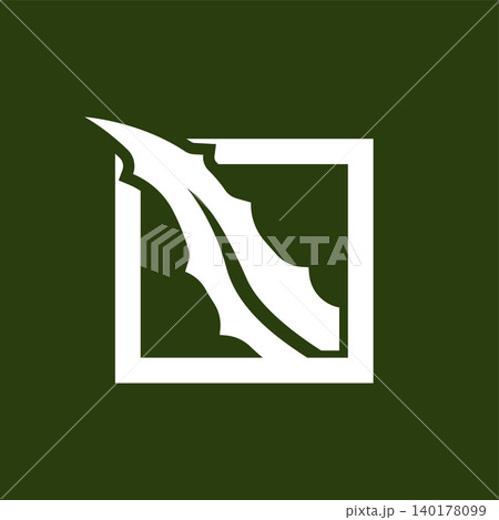 Minimalist Aloe Vera Logo Organic and Herbal with Fresh Green Nature 140178099