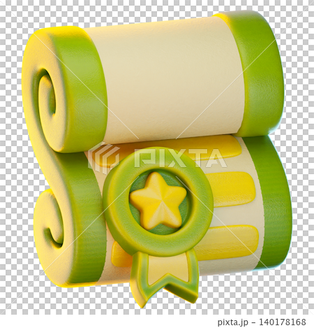 certificate 3d render icon, Back To School illustration certificate 3d render icon, Back To School illustration 140178168