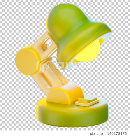 desk lamp 3d render icon, Back To School illustration 140178176