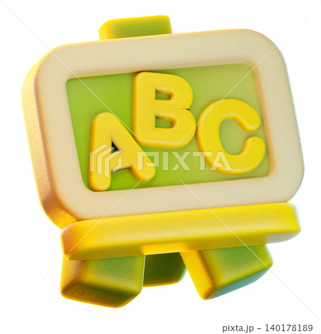 whiteboard 3d render icon, Back To School illustration whiteboard 3d render icon, Back To School illustration 140178189