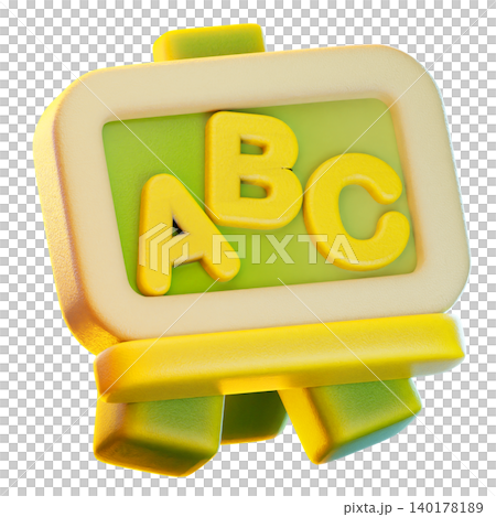 whiteboard 3d render icon, Back To School illustration whiteboard 3d render icon, Back To School illustration 140178189