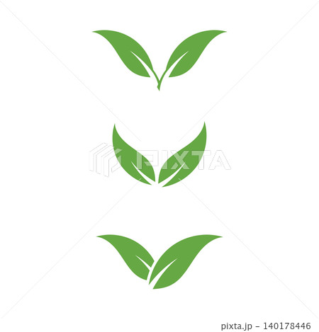 green leaf icon in flat style  on white background. leaf icon set. nature icon  leaf vector illustration. 140178446