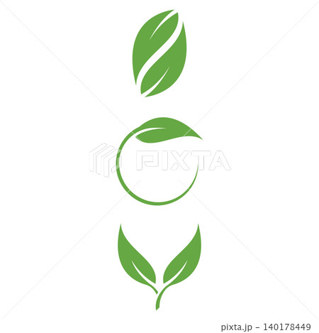 green leaf icon in flat style on white background. leaf icon set. nature icon leaf vector illustration. green leaf icon in flat style on white background. leaf icon set. nature icon leaf vector illustration. 140178449