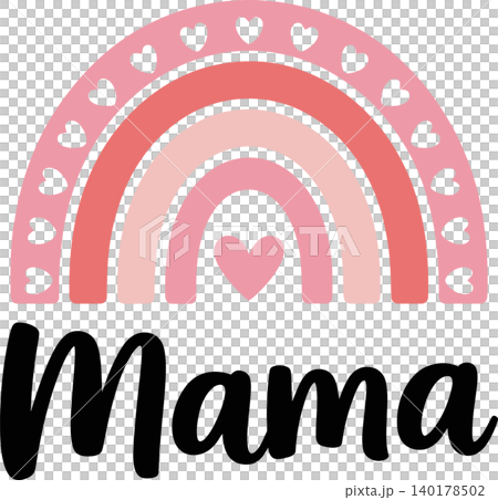 Mama Rainbow With Hearts for Mother's Day Illustration Mama Rainbow With Hearts for Mother's Day Illustration 140178502